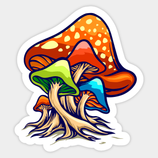 Trippy Shroom Group Sticker